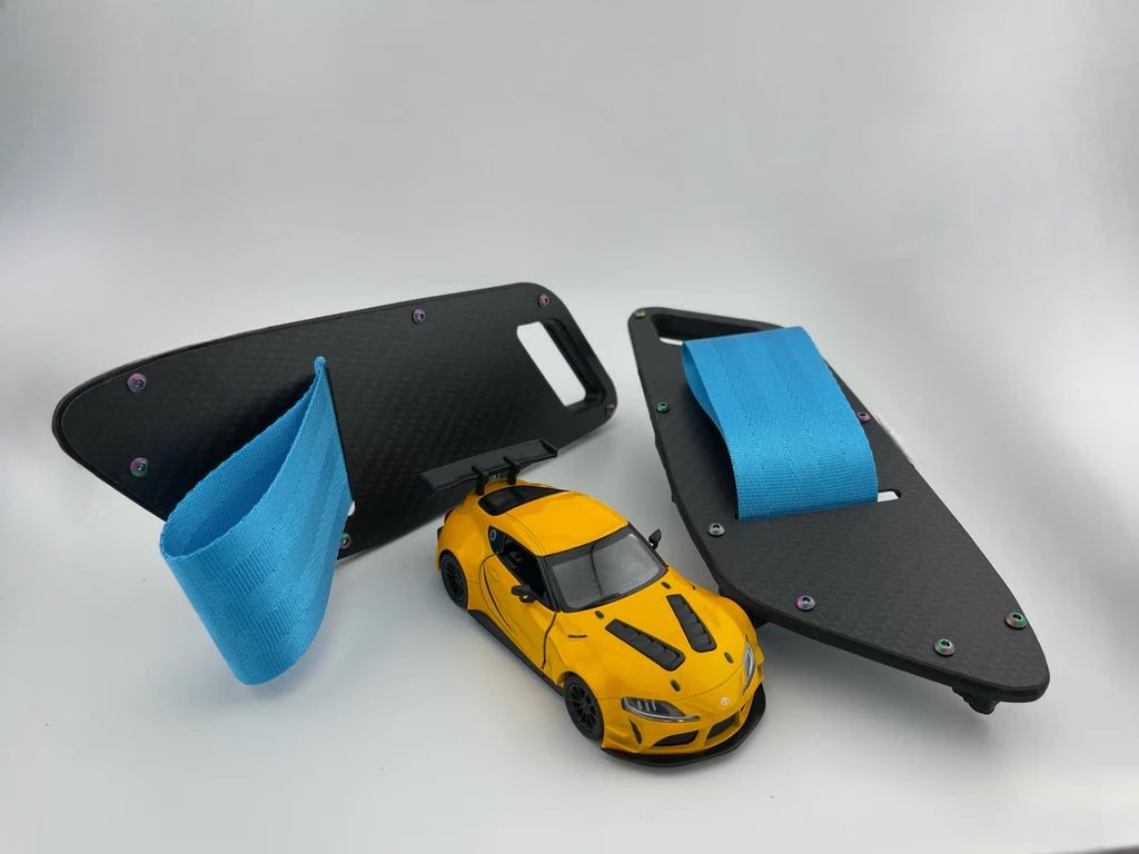 Supra GT door pull with a blue strap