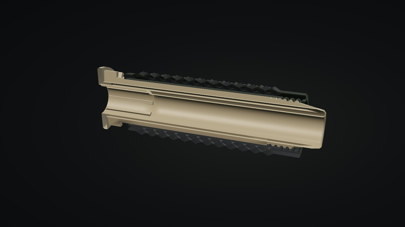 Section through the TIG handle core and sleeve