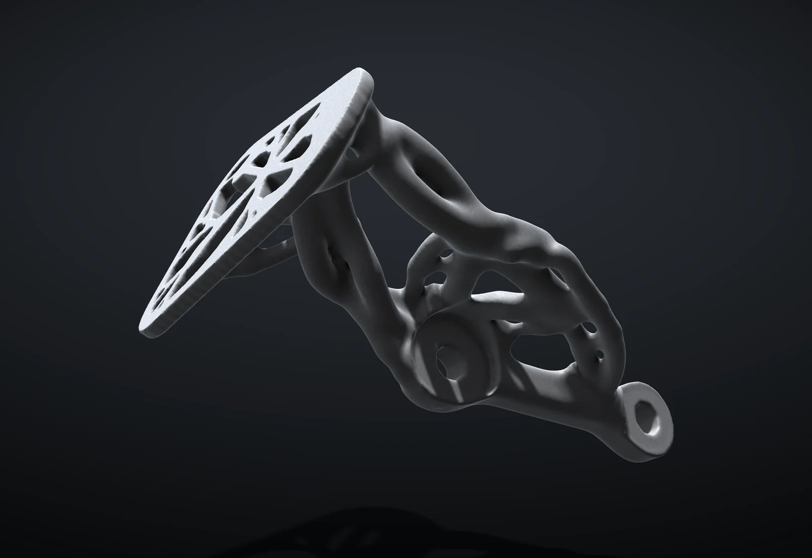 Underside of the aluminum chain guard